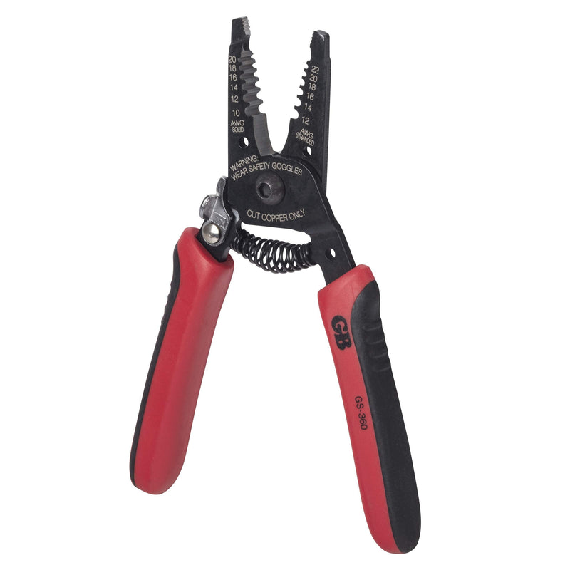 Gardner Bender GS-360 Electrical Wire Stripper & Lock Tool, Comfort Grip, Solid & Stranded Wire, 10-20 AWG,Red Stripper w/ Lock