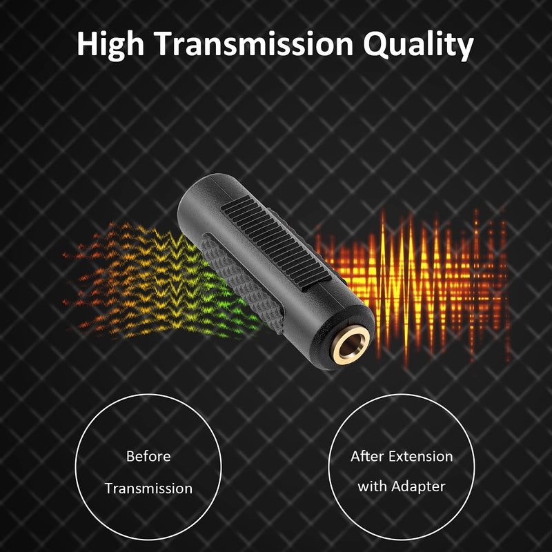 Pasow 3.5mm to 3.5mm Stereo Jack Audio Adapter Female/Female Connectors,Gold Plated (2 Pack) 2 Pack