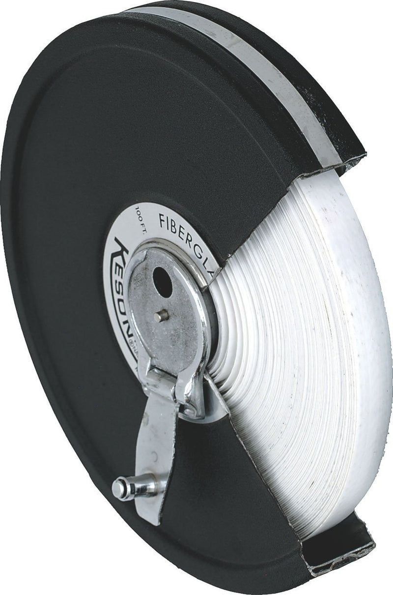 Keson MC1850 Closed Metal Housing Fiberglass Measuring Tape (Graduations: ft., in, 1/8), 50-Foot ft, in, 1/8; Hook End