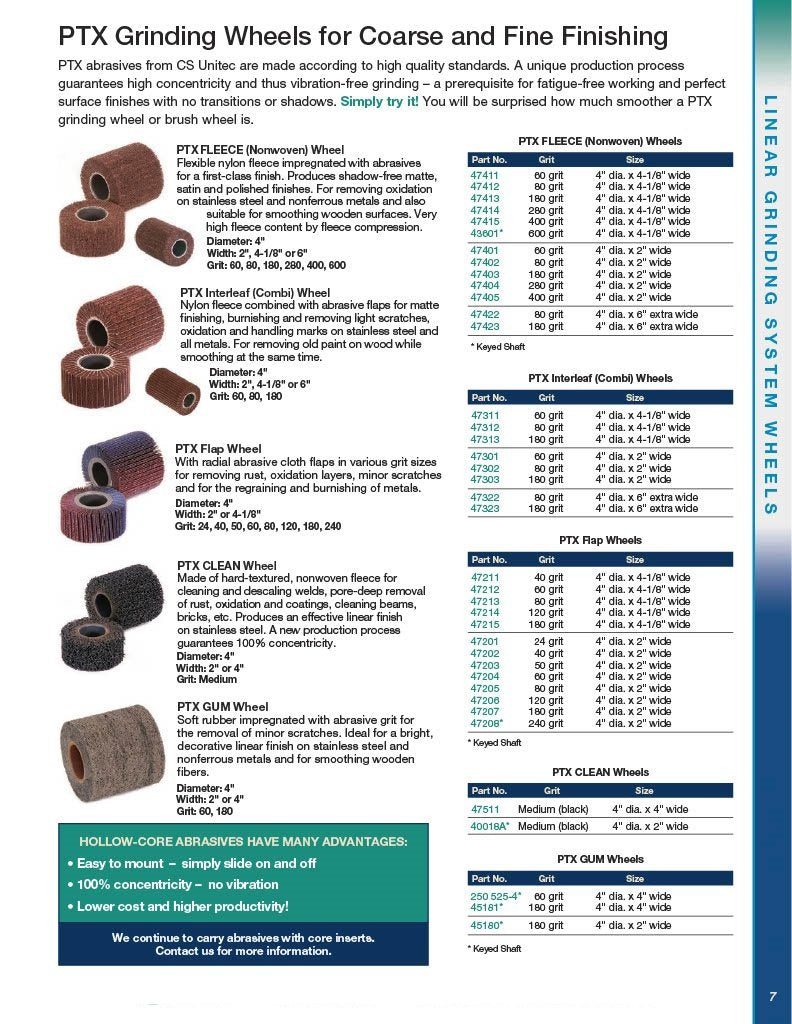 CS Unitec | PTX Flap Disc Wheel | 40 Grit Metal Grinder Tool Attachment| 4" Diameter x 4-1/8" Wide 4" x 4-1/8"