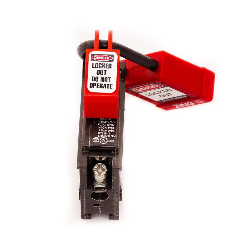 Zing Green Products 7110 USA Made Industrial Universal Circuit Breaker Lockout for Lockout Tagout, Red, 3 Pack