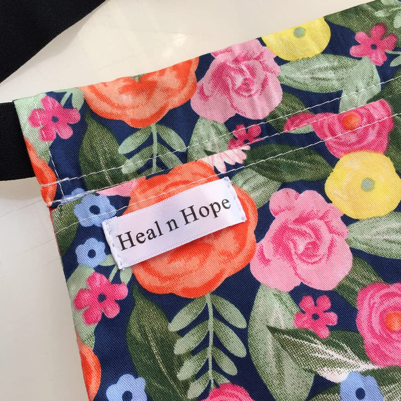 Heal n Hope Mastectomy Drain Belt Drainage Pouch Floral Print Holder Adjustable for JP Bulbs Breast Cancer Post Surgery Reconstruction Abdominal Tummy Tuck Recovery Surgical Pocket Cute Flower