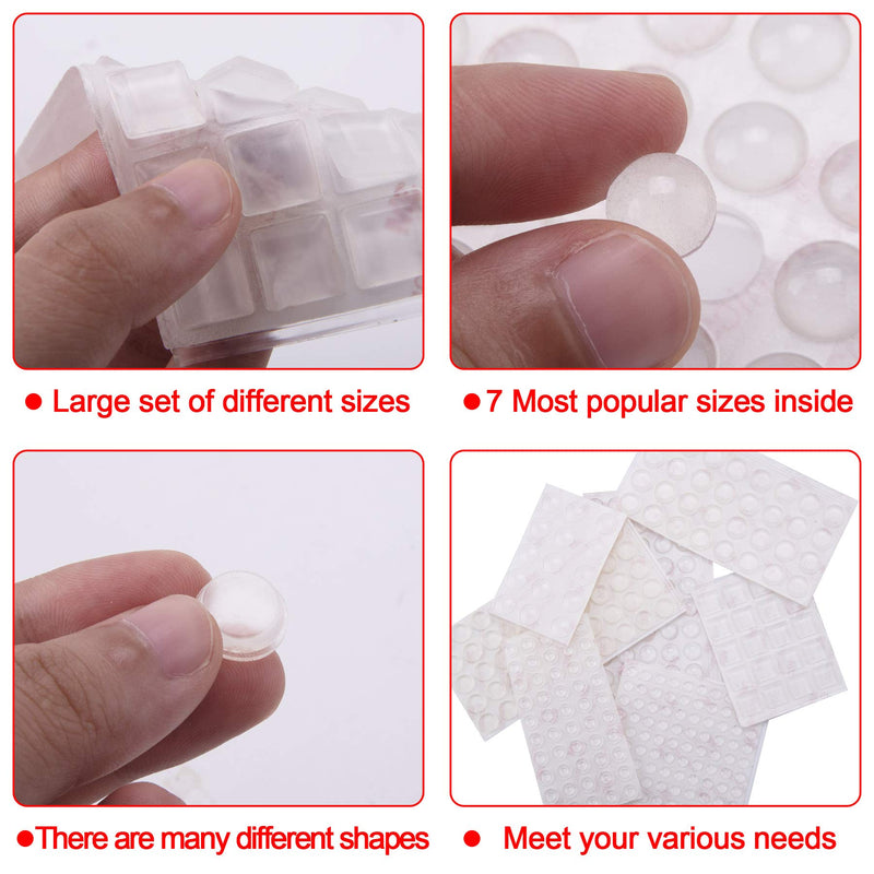 AUSTOR 318 Pieces Rubber Feet, Noise Dampening Buffer Pads Clear Rubber Pads Self Stick Bumper Pads for Doors, Cabinets, Drawers, Glass, Electrical Appliances
