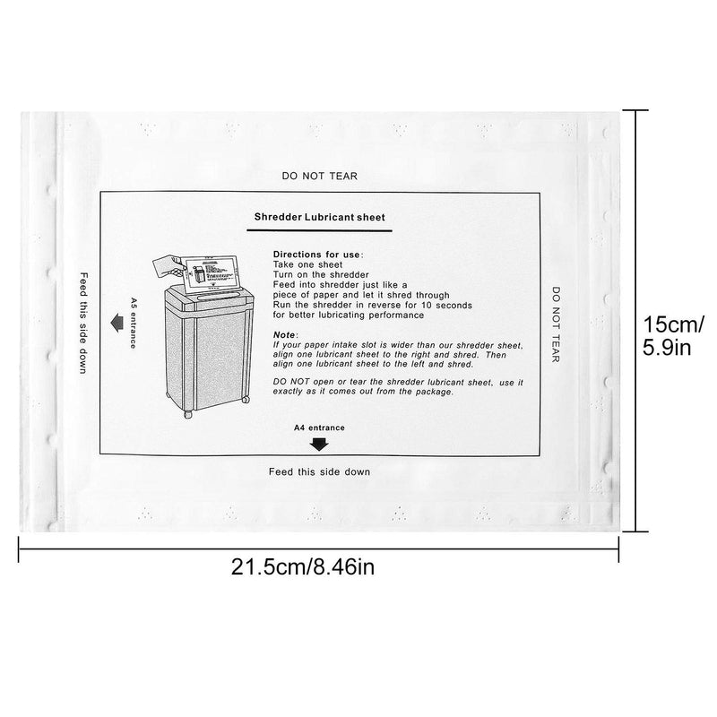 20 Pack Paper Shredder Lubricant Sheets, Paper Shredder Sharpening & Lubricating Sheets