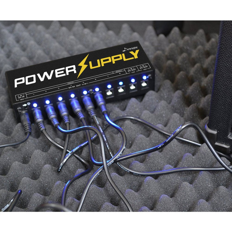 Donner DP-1 Guitar Power Supply 10 Isolated DC Output for 9V/12V/18V Effect Pedal