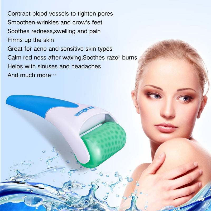 LATME Ice Roller for Face Eyes,Womens Gifts,Face Massager Roller Puffiness Migraine Pain Relief and Minor Injury(Green) Green