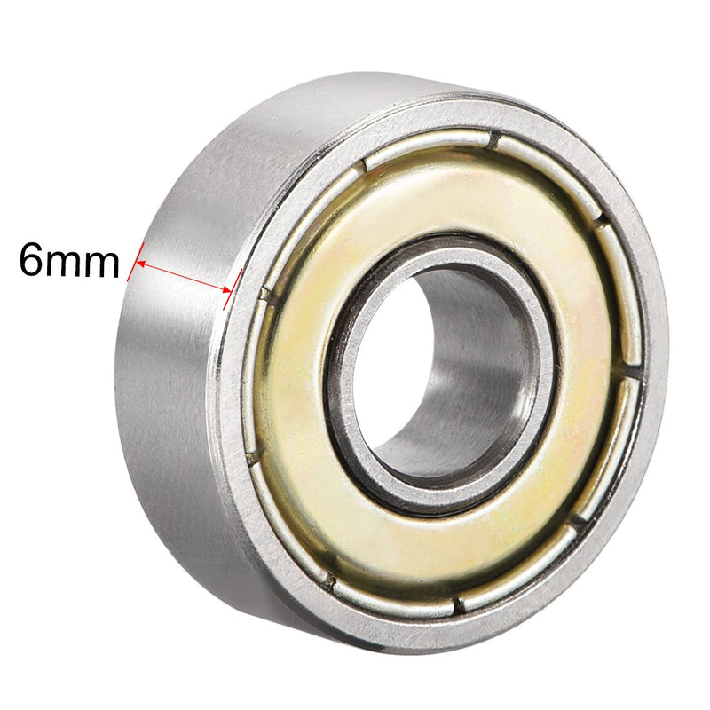 uxcell 607ZZ Deep Groove Ball Bearing Double Shield 607-2Z 80017, 7mm x 19mm x 6mm High Carbon Steel Z1 Bearings (Pack of 4) 7mmx19mmx6mm