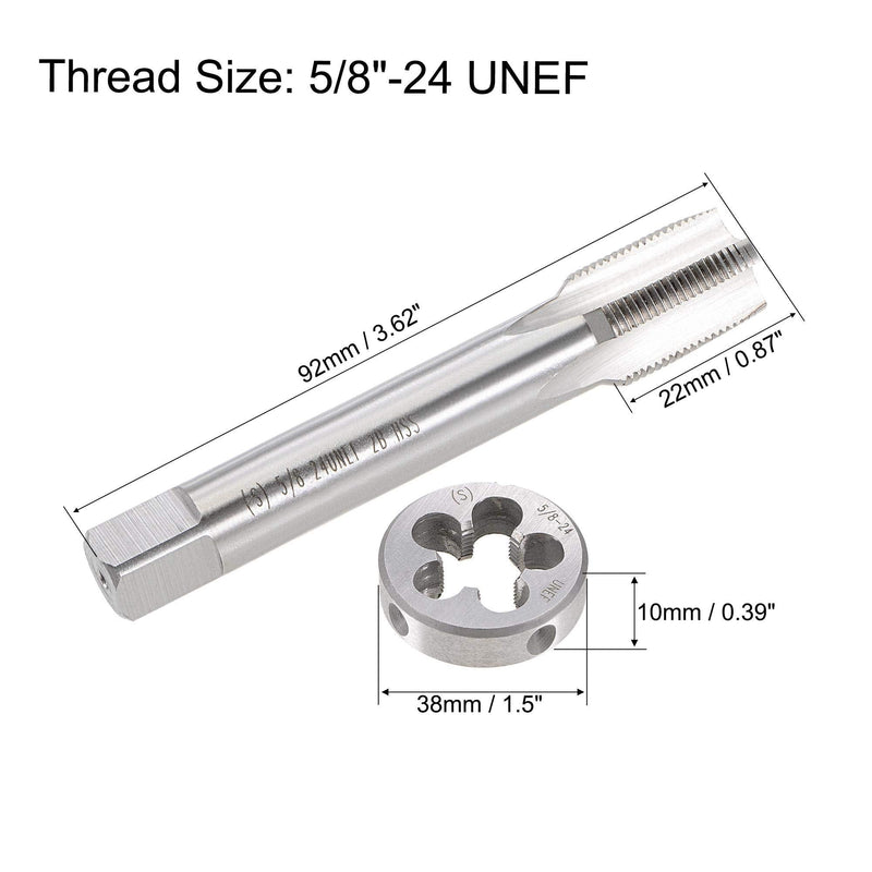 sourcing map 5/8"-24 UNEF tap set, HSS machine tap with round tap, right hand