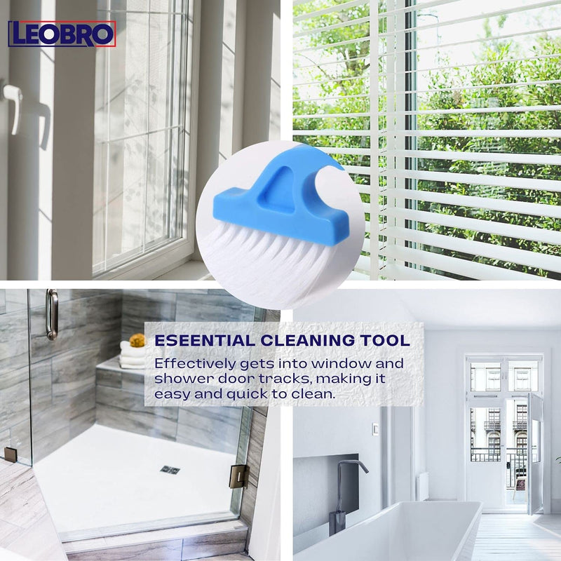 LEOBRO Hand-held Groove Gap Cleaning Tools Door Window Track Cleaning Brushes Air Conditioning Shutter Cleaning Brushes Pack of 4 4 Piece Set