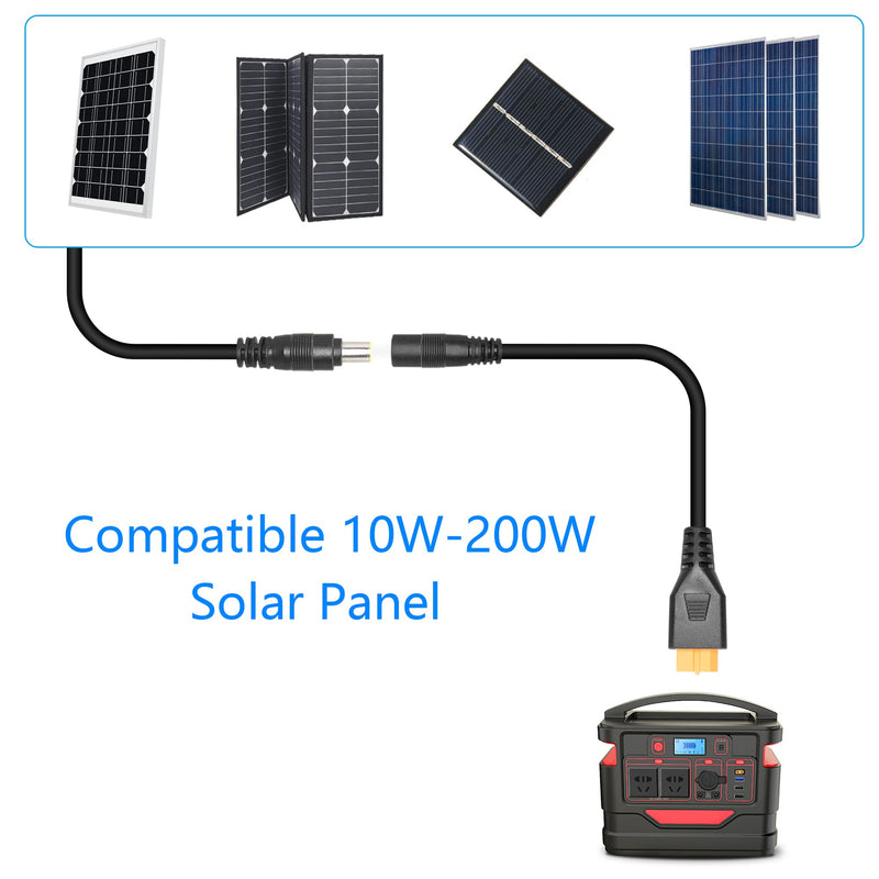 RIIEYOCA XT60 to DC 8mm Connector Adapter,XT60 Female to DC 7.9mm x 0.9mm Female 14AWG Power Cable,for Portable Power Station Solar Generator Solar Panel(1M/3Ft) DC 7909 Female to XT60 Female