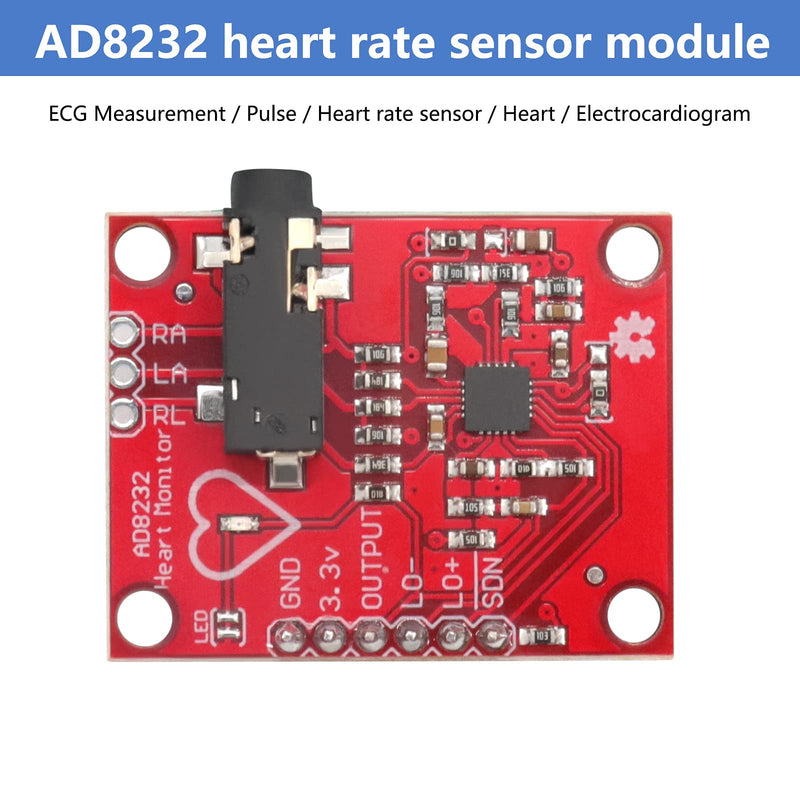 ICQUANZX ECG Module AD8232 ECG Measurement Pulse Heart Rate Sensor Module Kit ECG Monitoring Sensor for Arduino with Dupont Cable