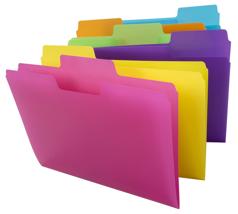 Smead SuperTab File Folder, Oversized 1/3-Cut tab, Letter Size, Poly, 18 per Pack (10515)