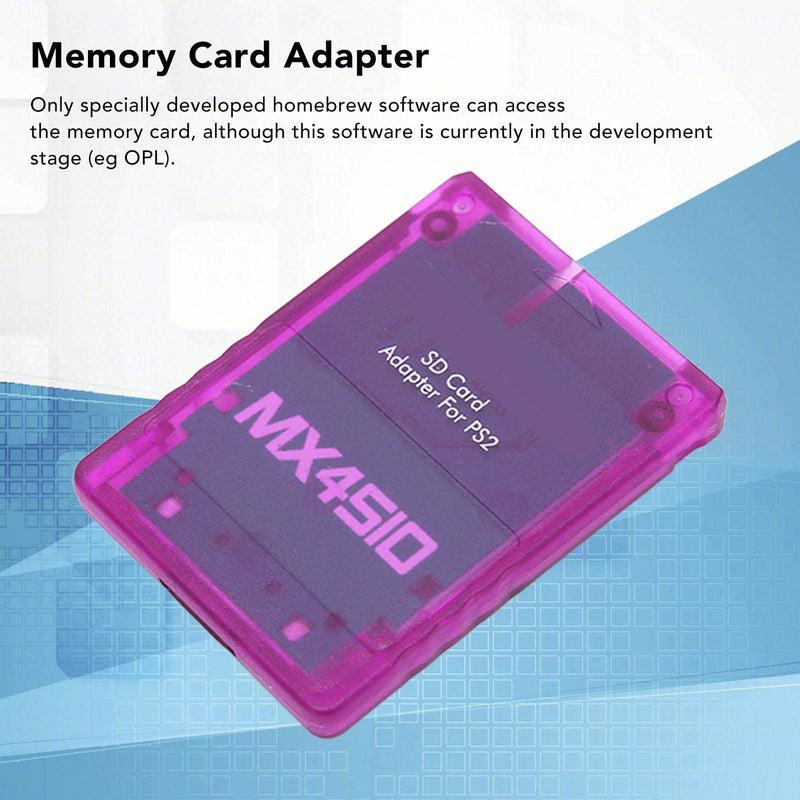 MX4SIO SIO2SD SD Card Adapter for PS2, Memory Card Expansion for SIO Replacement Memory Card Reader for PS2 Fat Console(Purple) Purple