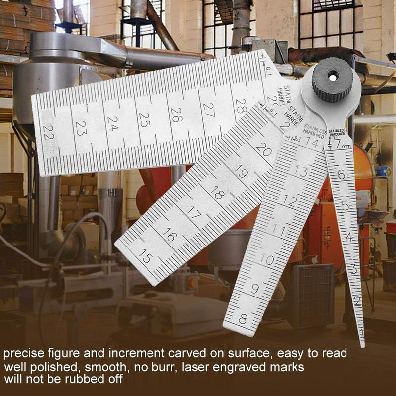 1 Set Taper Gage High Precision Stainless Steel Wedge Feeler Hole Taper Gauge Ruler Measuring Tool