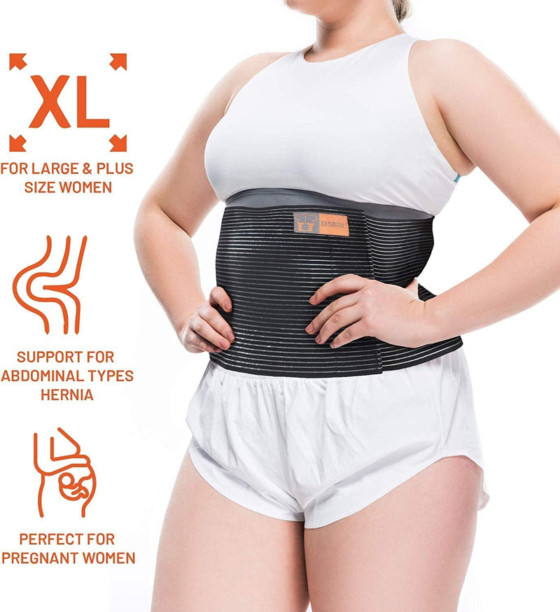 Plus Size Umbilical Hernia Support Belt I Pain and Discomfort Relief from Umbilical, Navel, Ventral and Incisional Hernias I Hernia Binder for Big Men and Large Women I XXXL/3XL 3X-Large (Pack of 1)
