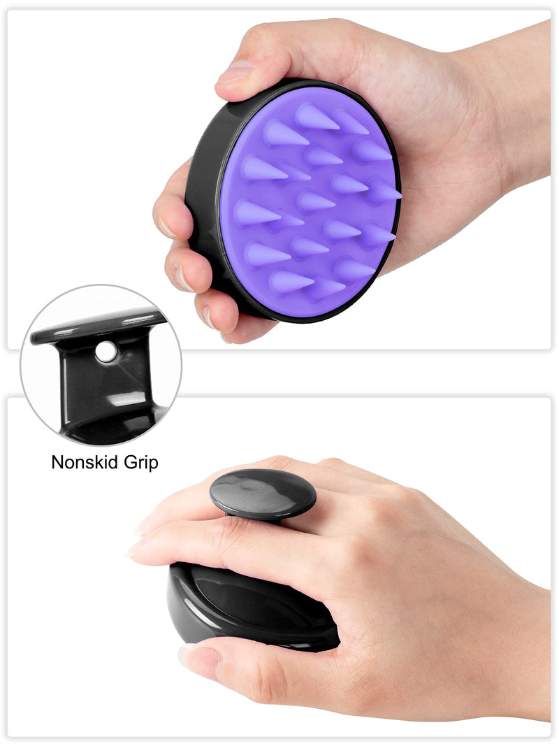 Hair Shampoo Brush, HEETA Scalp Care Hair Brush with Soft Silicone Scalp Massager (Black) Black