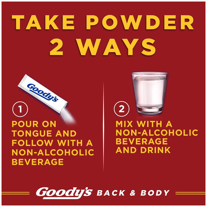 Goody's Back and Body Pain Relief Powder, 6 Powder Sticks, 12 Pack Pack of 12