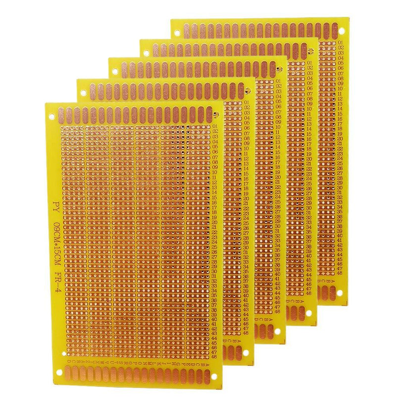YUNGUI 5PCS Perf Board Stripboard,9X15cm Copper Circuit Board Single Sided PCB Board Breadboard For DIY Arduino Soldering and Electronic Experiment fiber glass stripboard