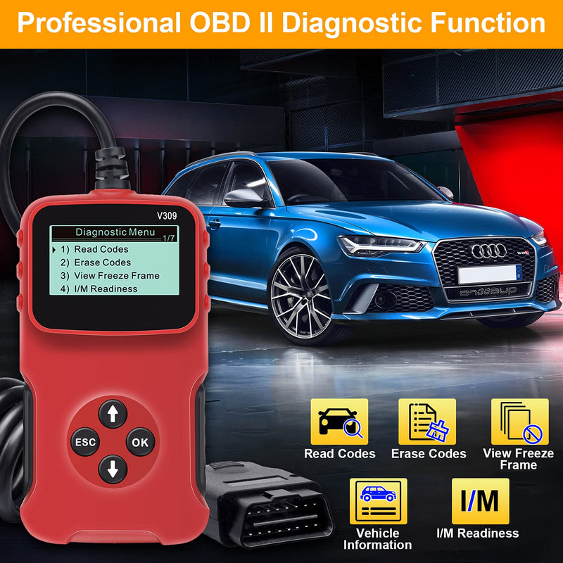 OBD2 Scanner Code Reader Car Engine Fault Code Reader Car Diagnostic Scan Tool for All OBD II Protocol Cars Since 1996 Leekooluu LK11
