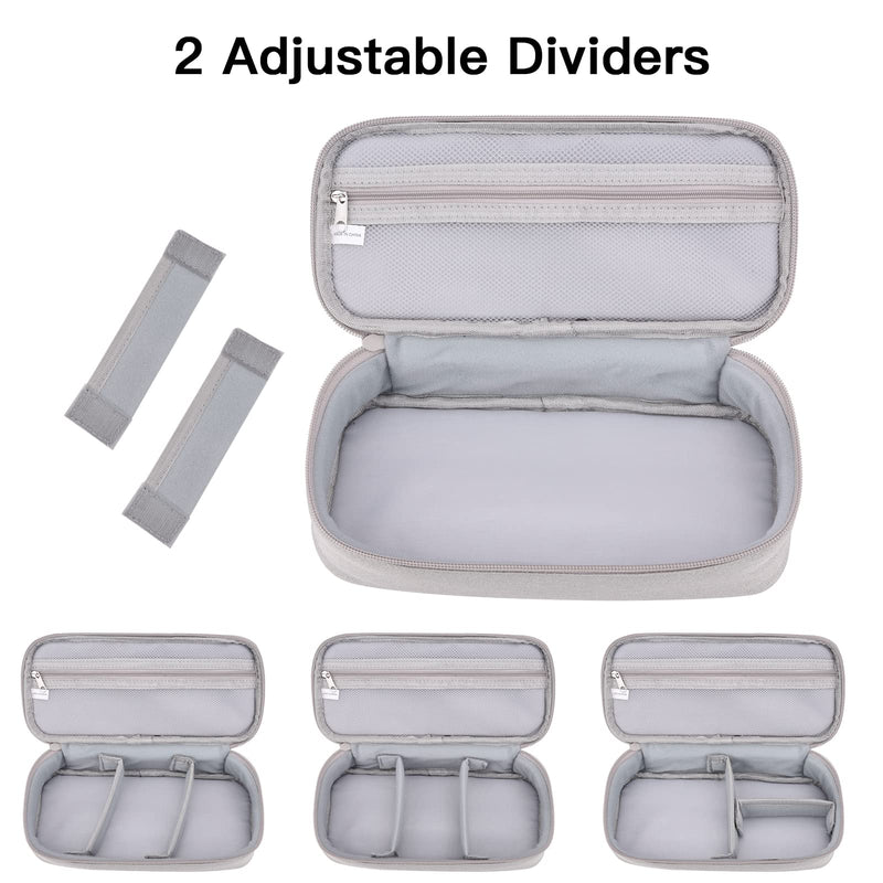 Charger Organizer Case, Travel Accessories Pouch Bag for Cable & Cords, External Hard Drive, Portable Power Bank (Light Grey) Large Light Gray-L