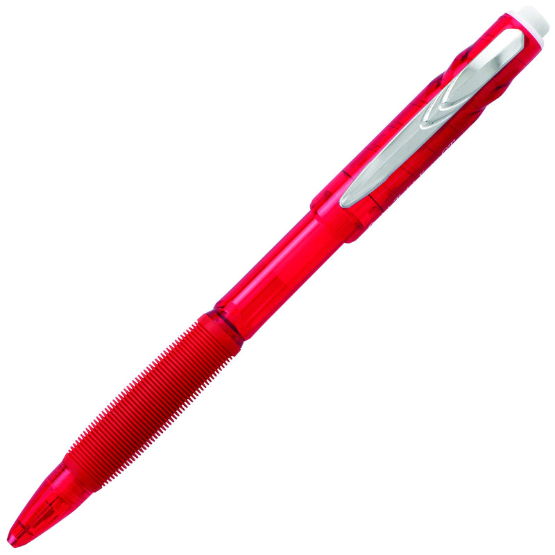 Pentel Twist-Erase GT, 0.5mm, Mechanical Pencil Transparent Burgundy barrel, Box of 12 (QE205B)