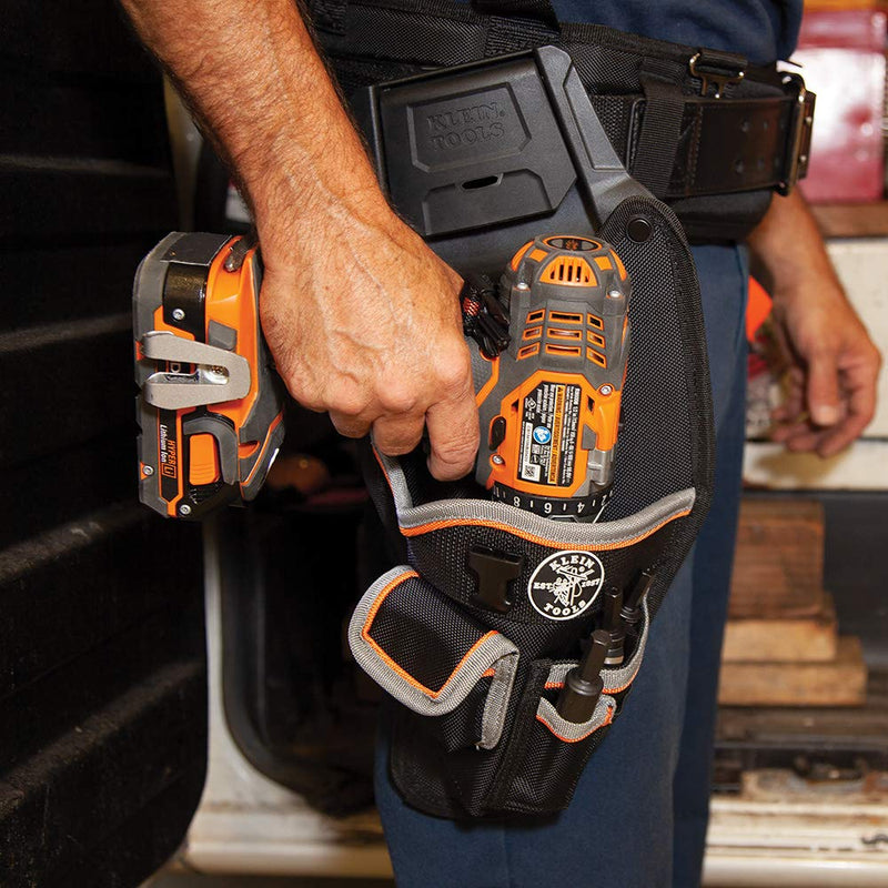 Klein Tools 55917 Tool Pouch, Tradesman Pro Modular Drill Pouch with Belt Clip works with Klein Click Lock Modular Wall Rack and Tool Belts