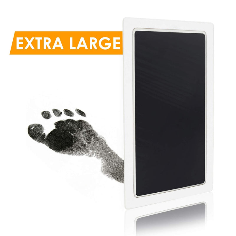 Large Clean Touch Ink Pad for Baby Handprints and Footprints â€“ Inkless Infant Hand & Foot Stamp â€“ Safe for Babies, Doesnâ€™t Touch Skin â€“ Perfect Family Memory or Gift, Black Print Kit by Tiny Gifts Large