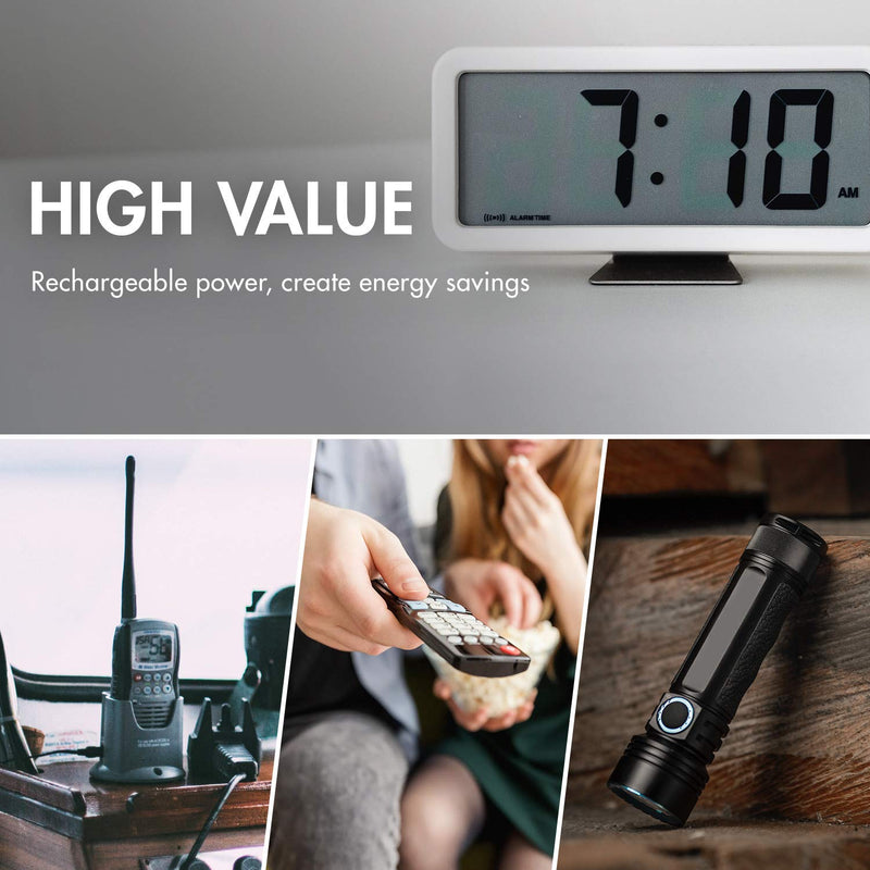 Tenergy 9V NiMH Battery, High Capacity 250mAh Rechargeable 9 Volt Batteries for Smoke Detector/Alarms, TENS Unit, Metal Detector, and More (4 Pack) 4 Pack