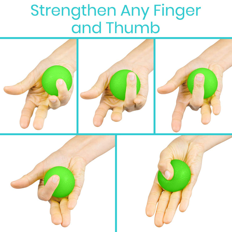 Vive Squeeze Balls for Hand Therapy, Exercise, Arthritis - Grip Strengthener Occupational Equipment for Finger, Wrist, Carpal Tunnel, Pain Relief, Stress - Resistance Strength Squeezing Egg Trainer