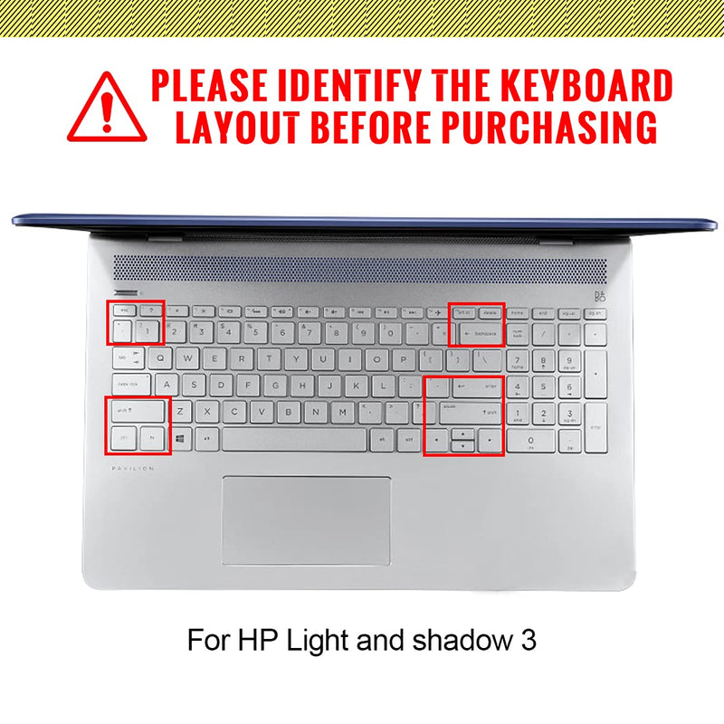 MMDW English Silicone Keyboard Cover for HP Envy x360 15.6''Series /2020 2019 Pavilion 15/Pavilion x360 15.6" Series/Envy 17 17.3" Series/Laptop 15t 17t 17-ca0011nr 17-by0040nr,Garland Z2-Garland