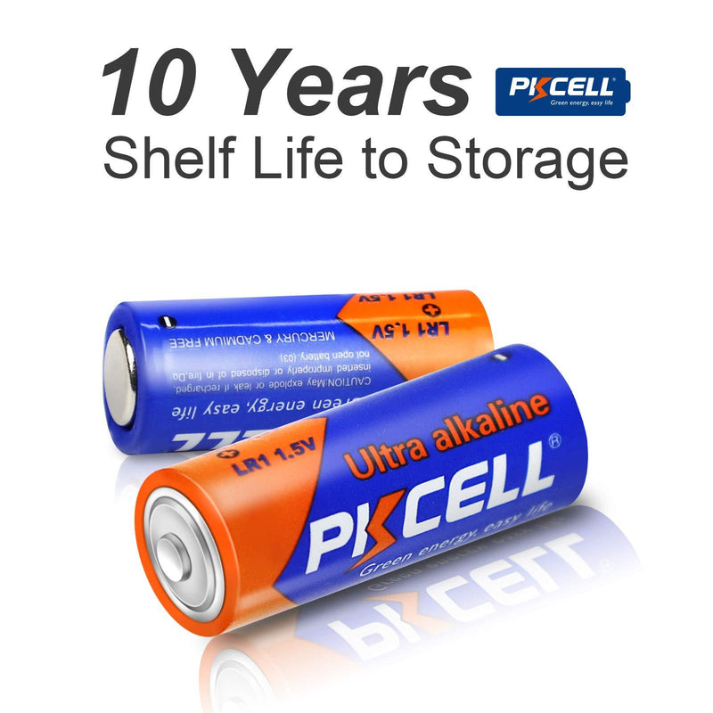 PKCELL N Alkaline Battery1.5V LR1 Long Lasting, All-Purpose N Battery- 4Count