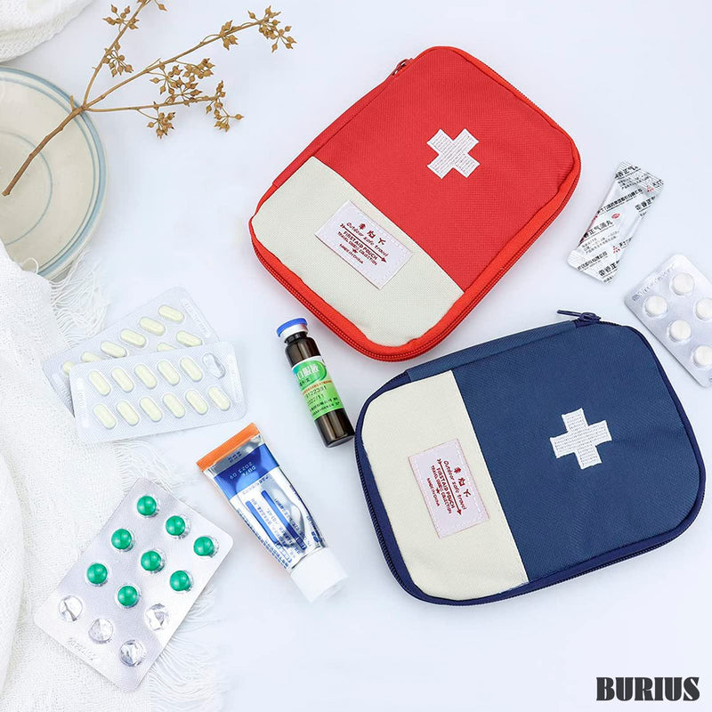 Empty First Aid Bag Medicine Organizer - 2Pcs Small Medicine Bag Home Office Outdoor First Aid Kit Medicine Bag for Traveling First Aid Bags Empty - Home First Aid Kit Small Cross Patch Paramedic Bag