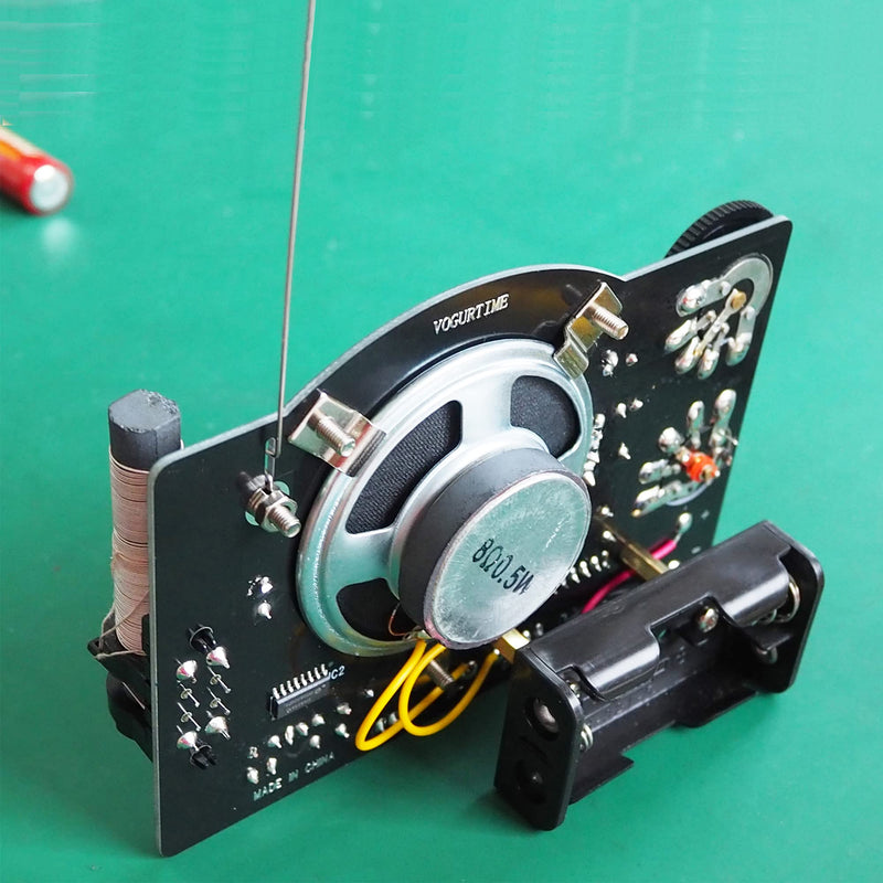 AM FM Radio Kit Soldering Project Kit for Learning Practicing Teaching Electronics, Great STEM Project and Gift, New Version Black-Black