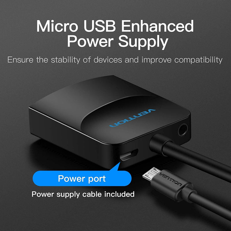 VGA to HDMI Adapter with Audio, (PC VGA Source Output to TV/Monitor with HDMI Connector),VENTION 1080P VGA to HDMI Adapter Cable for Computer, Desktop, Laptop, PC, Monitor, HDTV (0.49FT/0.15M) 0.49FT/0.15M