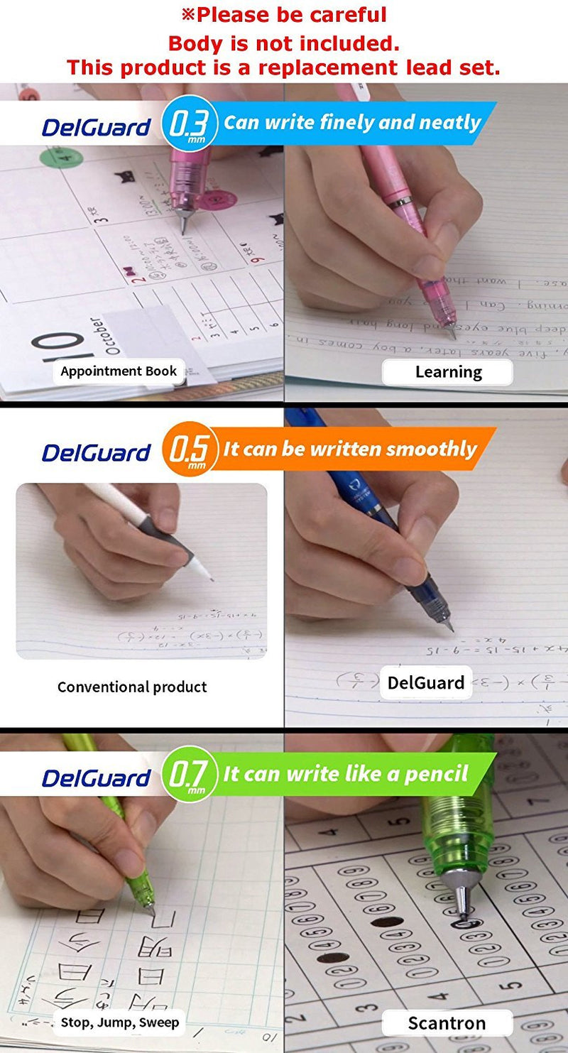 Zebra DelGuard Mechanical Pencil Leads 0.5mm 2B, 5 Pack/Total 200 Leads, Sticky Notes Value Set