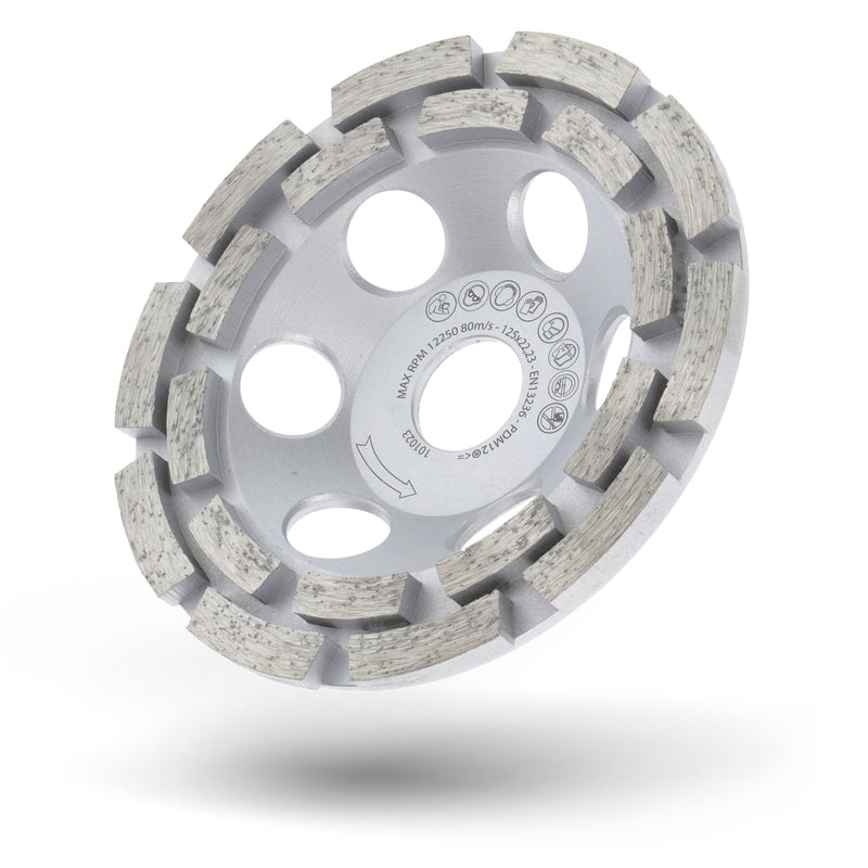 PRODIAMANT Premium diamond cup wheel 125mm concrete universal 125 mm x 22.2 mm grinding wheel double row