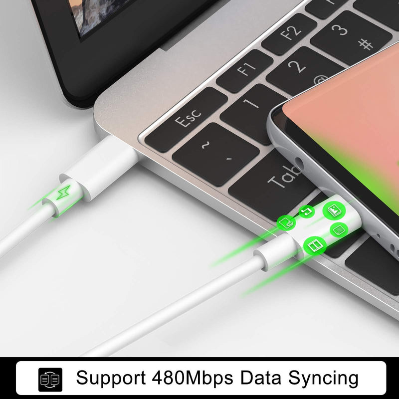 USB C to USB C Charging Cable, Cord Compatible with MacBook Pro, MacBook 12 inch, New MacBook Air, Compatible with 2021/2020/2018 iPad Pro 12.9/11, Pixel 2/3/4 XL, All PD USB C Charger, 6.6ft 1