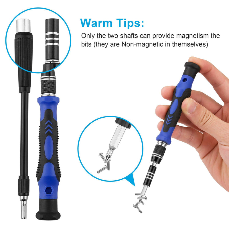 Precision Screwdriver Kit, XOOL 62 in 1 Electronics Repair Tool Kit, Magnetic Driver Kit with Flexible Shaft, Extension Rod for Mobile Phone, Smartphone, Game Console, PC, Tablet
