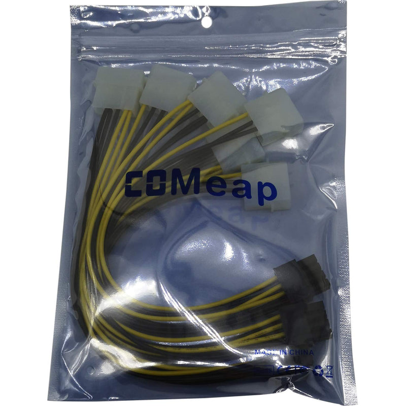 COMeap (3-Pack) 8 Pin (6+2) Male PCI Express to 2X Molex Power Adapter Cable 9-inch(23cm)