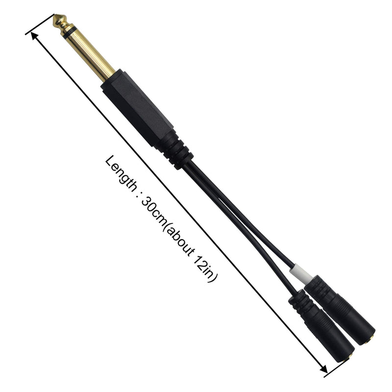 1/4"to 1/8" TRS/TRRS Adapter 6.35mm Male to 3.5mm Female Stereo Audio Cable Y-Splitter Adapter for Amplifiers, Guitars, Pianos, Home Theater Equipment Etc.