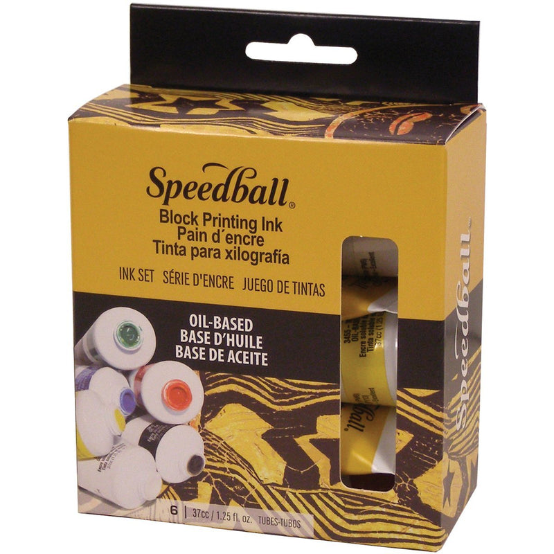 Speedball 3476 Oil-Based Block Printing Ink Starter Set for Professional, Permanent Prints AP Certified – 1.25 FL OZ Tubes