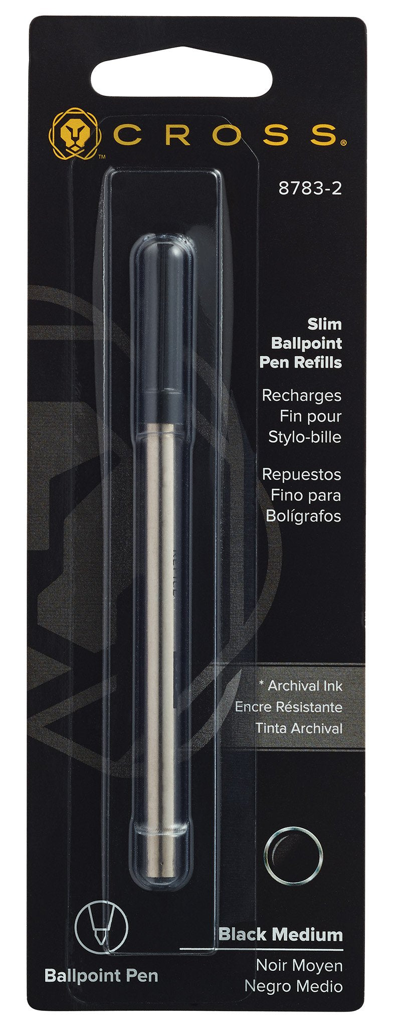 Cross Slim Ballpoint Pen Refill - Black - Single Pack