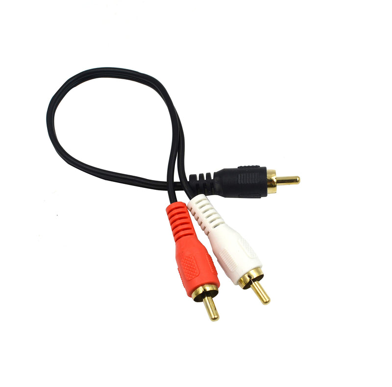 Poyiccot RCA Splitter 1 RCA Male to 2 RCA Male Stereo Audio Cable, RCA to 2RCA Subwoofer Cable RCA Y Splitter Audio Cable, 2RCA to 1RCA Bi-Directional RCA Y Adapter Cable - 25cm/10inch