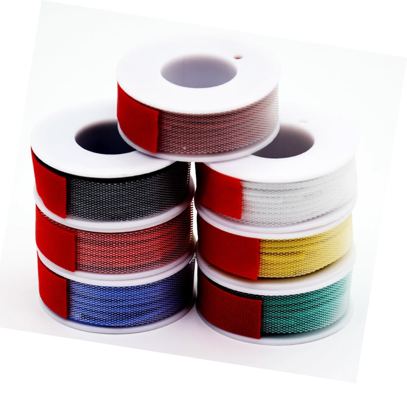 0. 05mm² 30 AWG Silicone Electrical Wire Connect Cable Soft and Flexible Stranded Wire Made of Tinned Copper Wire High 7 Colors Each 20 Meter Spool Temperature Resistance 200 Celsius 60V 0.05mm²/30awg-7 Color