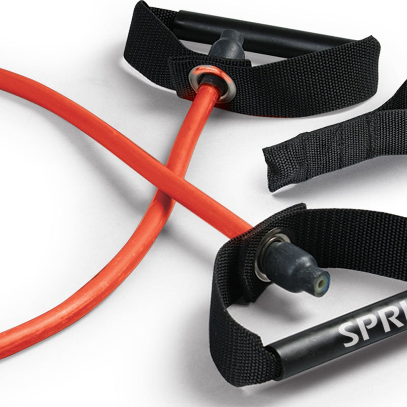 SPRI Xertube Resistance Bands with Handles – All Exercise Cords Sold Separately with Home Gym Fitness Door Anchor Attachment Option c) Medium (Red) With Door Attachment
