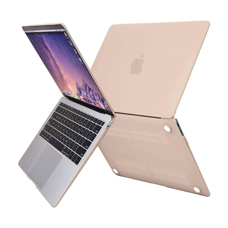 MOSISO Compatible with MacBook Air 13 inch Case 2018-2020 Rlease A2337 M1 A2179 A1932, Plastic Hard Shell Case&Vertical Sleeve Bag with Pocket&Keyboard Cover, Camel