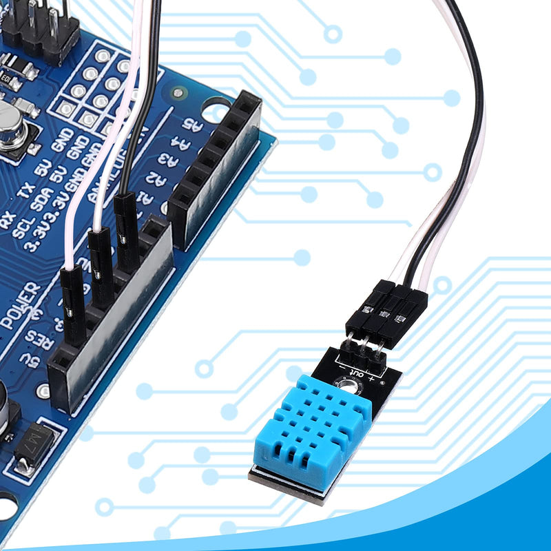 10 Pieces DHT11 Temperature Humidity Sensor Module Digital Single Bus 3.3V-5V, Humidity Measure Range 20%-95% Temperature Measure Range 0-50℃ with Wires Compatible with Arduino Raspberry Pi