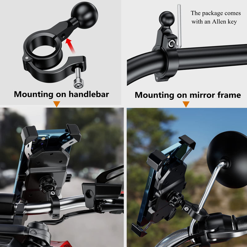 BRCOVAN Aluminum Alloy 17mm Ball Handlebar Mount Base for Garmin GPS RAM Mounts & Motorcycle Bike Phone Holder with 17mm Swivel Ball Mounting Pattern (R3B) R3B - 17mm ball