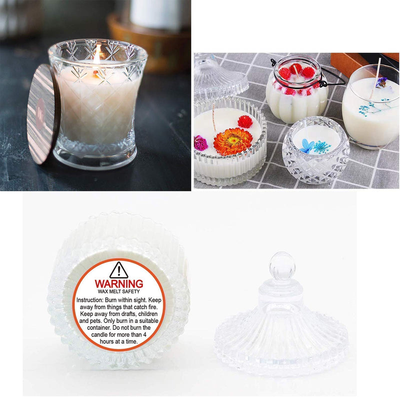 Candle Warning Stickers, 1.5" Round Label,Sticker Decal for Candle Jars, Tins and Votives Candle Jar Container Labels Wax Melting Safety Stickers-504 Labels per Package