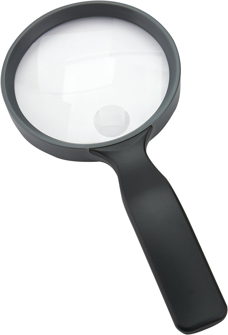 Carson Hand Held Series Rimmed Lightweight Magnifiers for Reading, Low Vision, Hobby, Crafts, Office, Inspection of Coins, Stamps and Tasks 4.3 inch lens